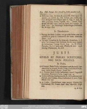 [XXIX.] Iuris Civilis Et Publici Scriptores, Nec Non Politici.