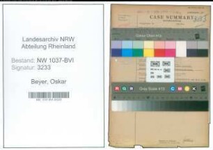 Entnazifizierung Oskar Beyer , geb. 10.10.1889 (Ingenieur)