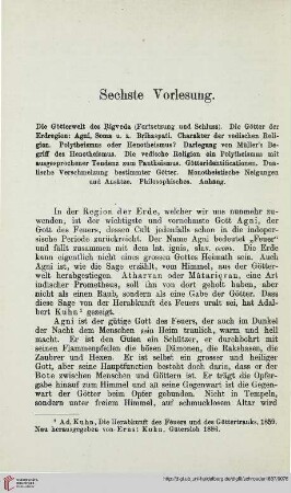 Sechste Vorlesung