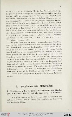 B. Vorstudien und Materialien