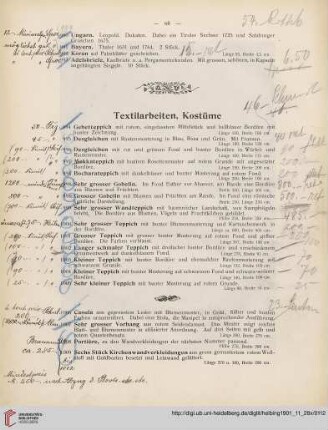 Textilarbeiten, Kostüme (Nr. 994-1029)