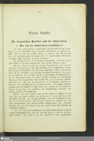 Viertes Kapitel. Die bürgerlichen Parteien und die Schulreform