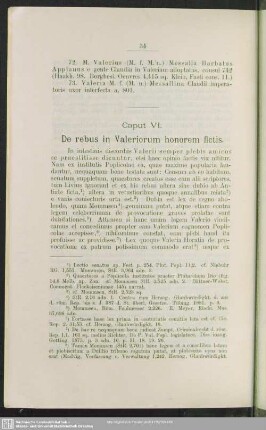 Caput VI. De rebus in Valeriorum honorem fictis