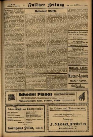 Zweite Ausgabe vom Samstag, den 29. März 1924.