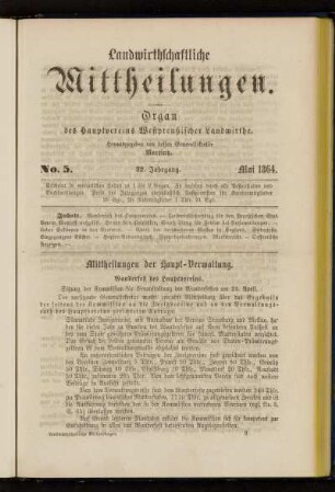 No. 5. 32. Jahrgang. Mai 1864.