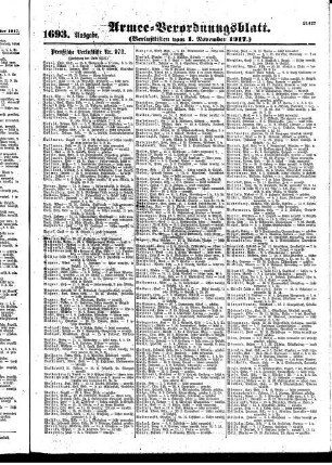 1693. Ausgabe. Donnerstag, 1. November 1917