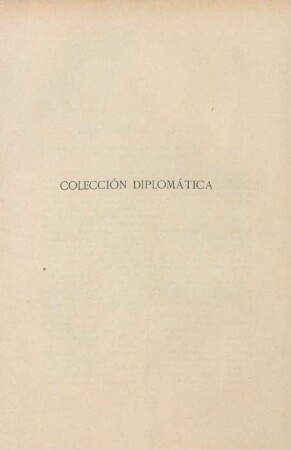 Colección diplomatica