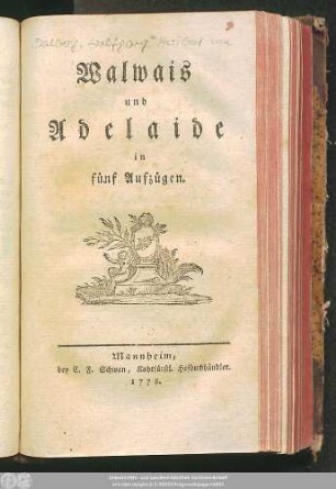 Walwais und Adelaide : in fünf Aufzügen