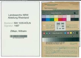 Entnazifizierung Wilhelm Zillken , geb. 09.12.1899 (Installateur)