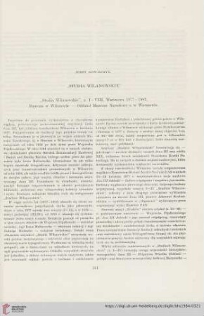 "Studia Wilanowskie" : "Studia Wilanowskie", z. I-VIII, Warszawa 1977-1982, Muzeum w Wilanowie - Oddział Muzeum Narodowego w Warszawie
