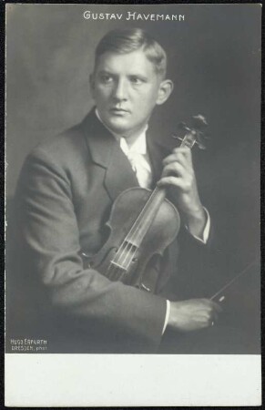 Der Geiger und Komponist Gustav Havemann. Fotografie (mit Widmung von 1918) von Hugo Erfurth, 1915/1918