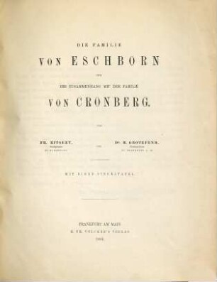 Neujahrsblatt des Vereins für Geschichte und Altertumskunde zu Frankfurt a.M.. 1882