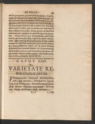 Caput XXIV. De Varietate Rerumpublicarum.