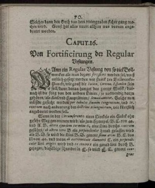 Caput. 16. Von Fortificierung der Regular Vestungen.