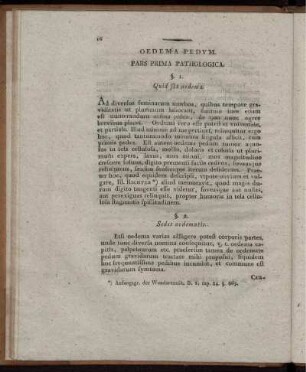 Odema Pedum Pars Prima Pathologica