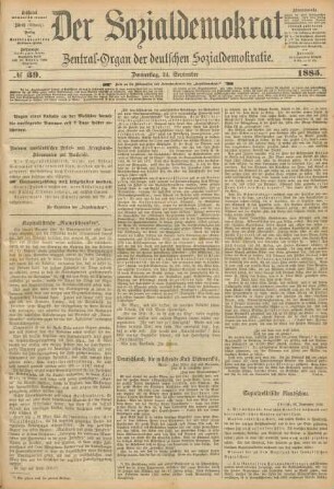No 39. Donnerstag, 24. September 1885.