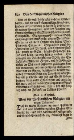 Das 2. Capitel. Von der Meßianischen Religion im neuen Testament.