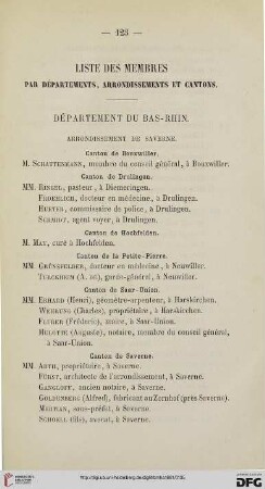 Liste des membres par départements, arrondissements et cantons