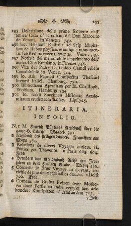 255-282, Itineraria