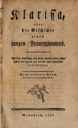 Klarissa, oder die Geschichte einen jungen Frauenzimmers, Sechszehnter Band
