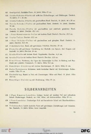 Silberarbeiten (Nr. 638-649)