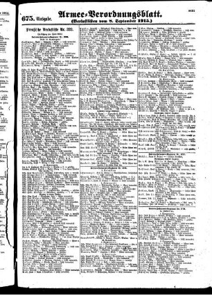 675. Ausgabe. Mittwoch, 8. September 1915