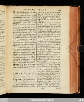 Thesis Octava, De Scripturae perspicuitate.