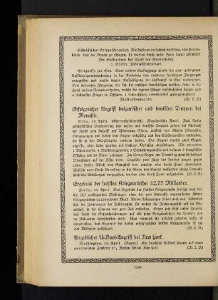 Erfolgreicher Angriff bulgarischer und deutscher Truppen bei Monastir.