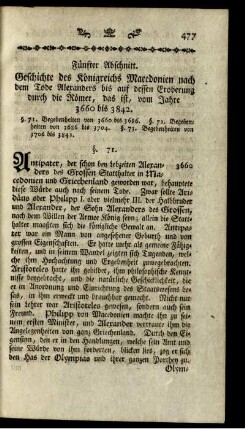 Fünfter Abschnitt. Geschichte des Königreichs Macedonien nach dem Tode Alexanders ...