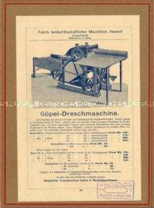 Göpel-Dreschmaschine