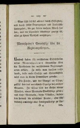 Montesquieu´s Grundsätze über die Regierungsformen.