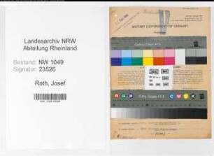 Entnazifizierung Josef Roth , geb. 22.10.1916 (Bahnwart)