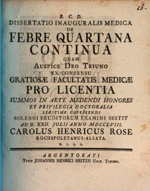 Diss. inaug. med. de febre quartana continua