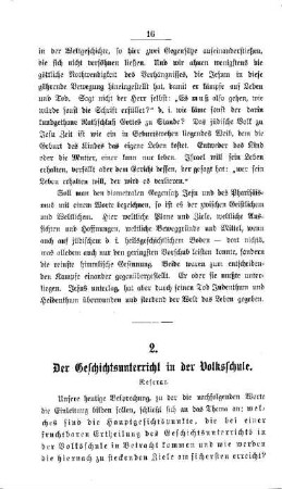 Der Geschichtsunterricht in der Volksschule