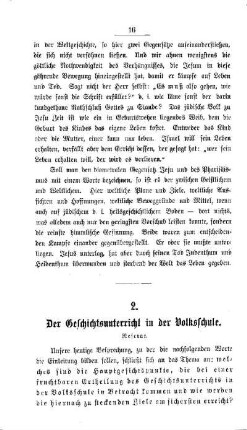 Der Geschichtsunterricht in der Volksschule