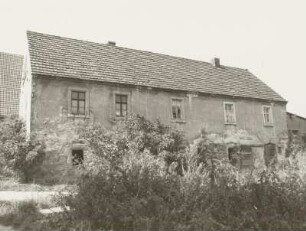 Maxen, Ehemaliges Rittergut : Maxen (Kreis Pirna), Ehemaliges Rittergut, Maxener Straße 1, 1844, Nebengebäude (Wohnhaus), Gartenansicht