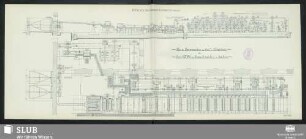 Zchg. 12032. Plan der Papiermaschine von 2100mm Arbeitsbreite für Herrn C. T. Pilz in Niederschmiedeberg in Sachsen