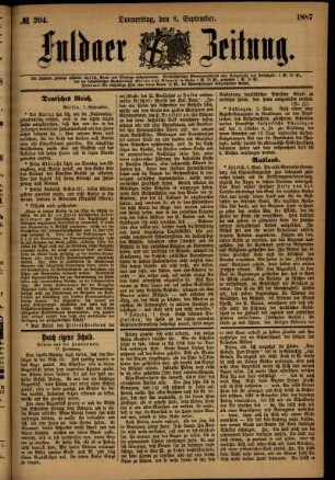Ausgabe vom Donnerstag, den 08. September 1887.