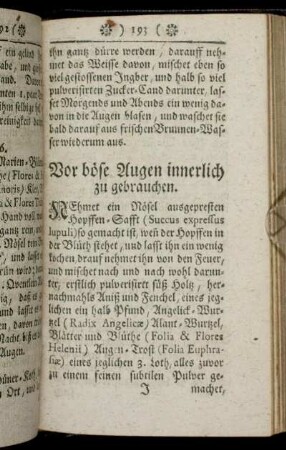 Vor böse Augen innerlich zu gebrauchen