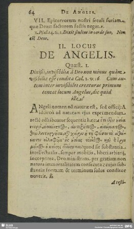 II. Locus De Angelis