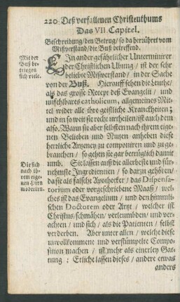 Das VII. Capitel. Beschreibung/ den Betrug/ so da herrühret vom Mißverstand/ die Buß betreffend.