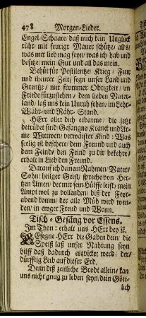 Tisch-Gesäng vor Essens.