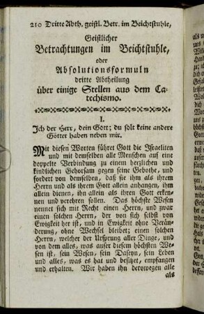 Dritte Abtheilung über einige Stellen aus dem Catechismo.