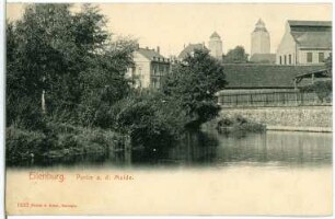 Eilenburg. Blick über die Mulde zum Schloss