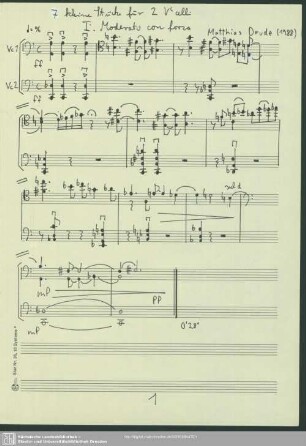 7 kleine Stücke für 2 V'celli : (1988)