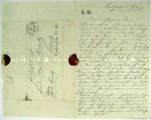 Brief von Bernhard Rostosky an seine Frau