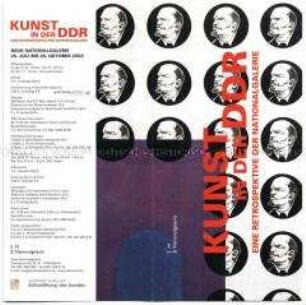 Werbe- und Informationsblatt zur Retrospektive "Kunst in der DDR" in der Nationalgalerie Berlin