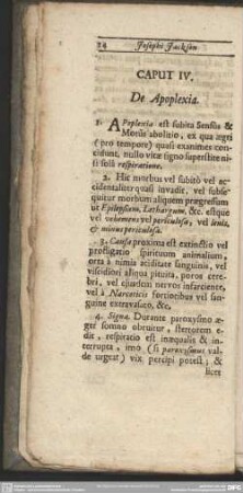 Caput IV. De Apoplexia