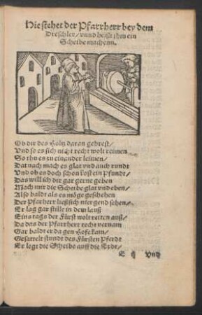 Hie stehet der Pfarrherr bey dem Dreschler ...