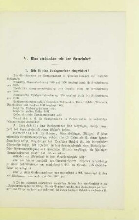 V. Was verdanken wir der Gemeinde?